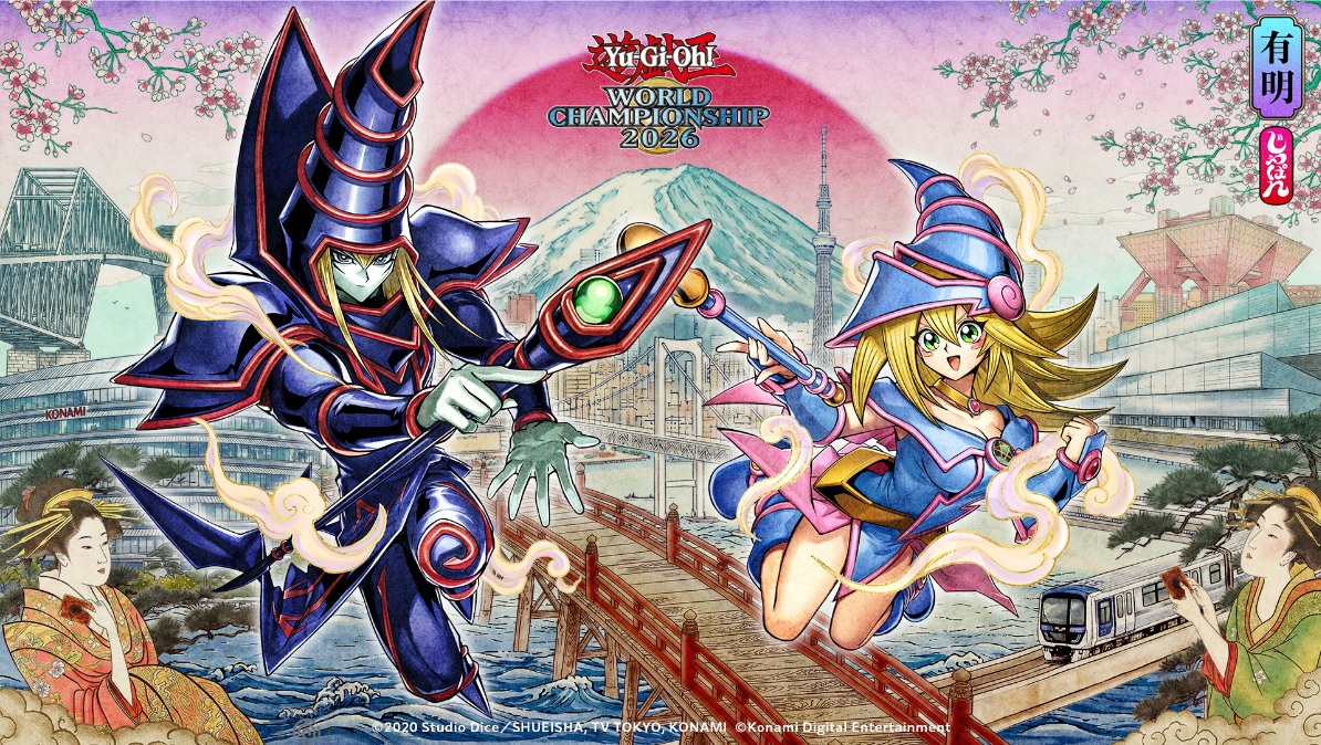 Arte oficial celebra a realização do Mundial de Yu-Gi-Oh! 2026 em Tóquio — Divulgação/KONAMI