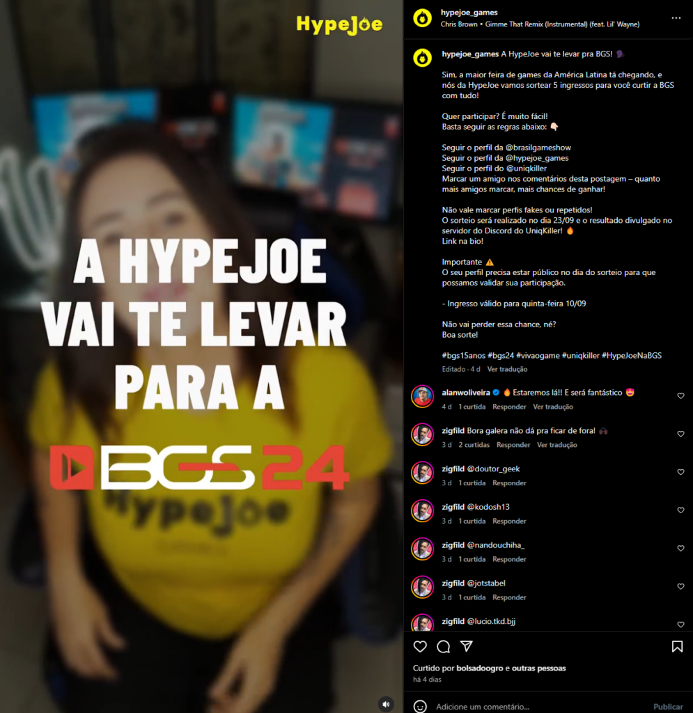 Participe do Sorteio da HypeJoe e Vá para a BGS!