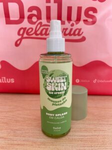 Body Splash Dailus Sweet Skin Ice Cream Mousse de Pistache com fragrância cremosa e longa duração.
