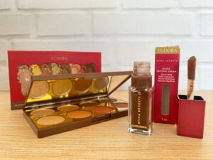 Maquiagens Eudora Niina Secrets com Gloss Crystal Cream e Palette de Sombras Neutras.