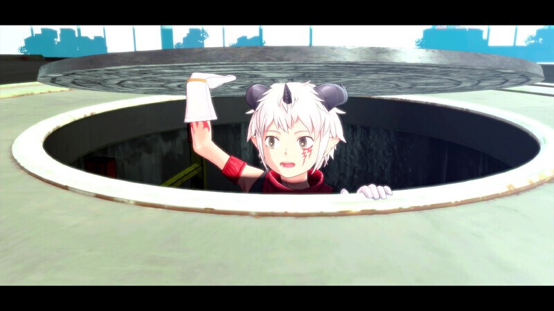 Personagem de Digimon Story Time Stranger emerge de uma abertura circular em cenário futurista, destacando a ambientação do RPG e seus elementos narrativos.