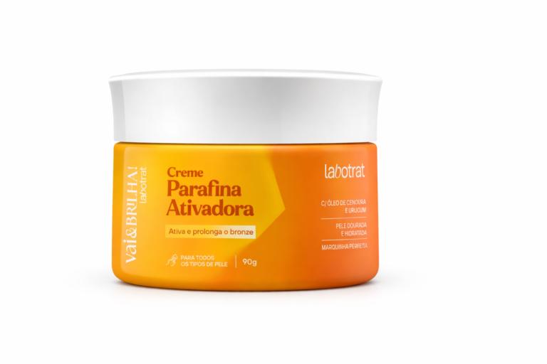 Creme Parafina Ativadora labotrat Vai&Brilha com cenoura e urucum, indicado para ativar e prolongar o bronzeado.