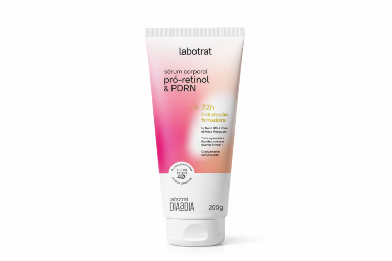 Sérum corporal pró-retinol & PDRN labotrat DIA A DIA 200g, hidratação firmadora 72h e textura leve de rápida absorção.