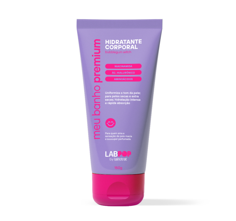 Labotrat hidratante corporal bubblegum witch 150g com niacinamida e hidratação intensa para a pele.