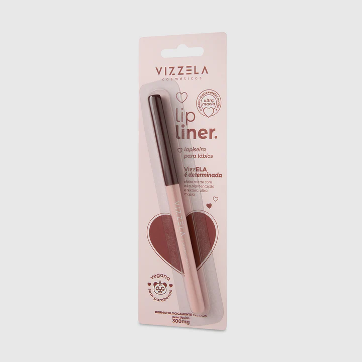 Lapiseira labial vizzela Ela É Determinada em embalagem blister destacando cor intensa e longa duração.