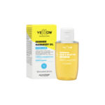 Óleo iluminador Yellow Shimmer Hair & Body Oil Hydra Care, indicado para cabelo e corpo, com partículas de brilho e ação hidratante.
