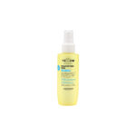 Frasco do Yellow Beautifying Mist Hydra Care, spray multifuncional que ajuda a desembaraçar, perfumar, iluminar e finalizar os cabelos.
