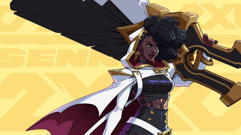 Senna é apresentada em 2XKO com seu icônico Canhão Relicário, destacando o visual da campeã e sua presença imponente no elenco do jogo.