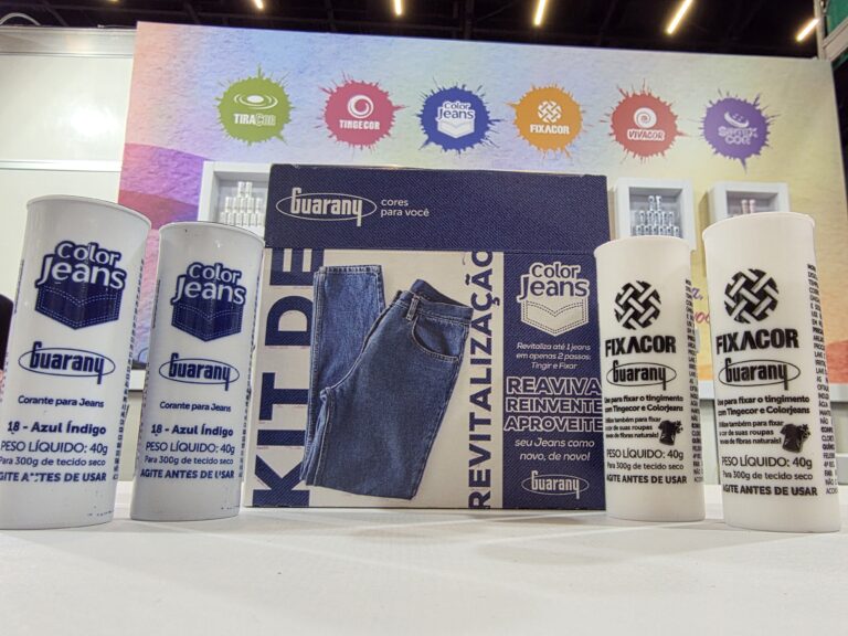 Novo Kit Color Jeans da Guarany reúne Color Jeans e Fixacor para facilitar a revitalização e personalização de peças jeans.